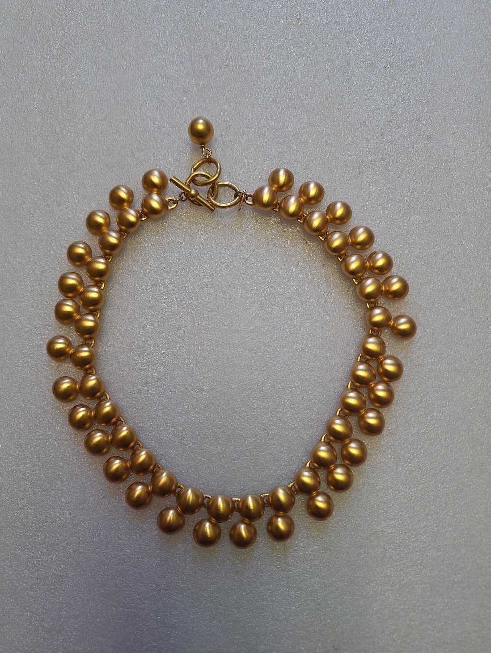 ✨ Authentic Vintage ANNE KLEIN Signed Matte Gold Statement Necklace ✨